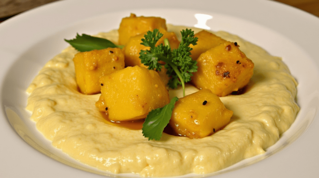 Pumpkin Paneer with Puree recipe