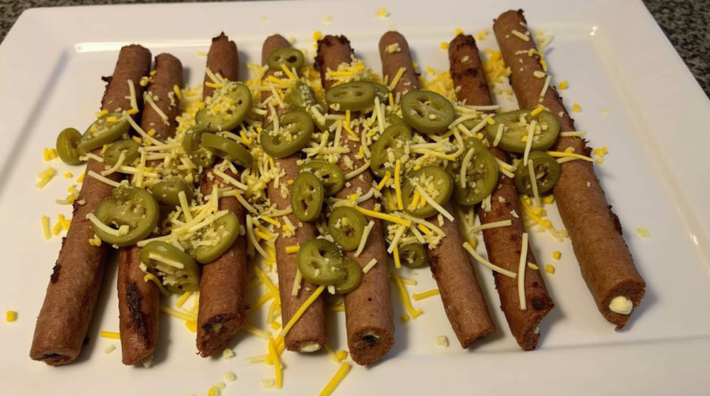 Venison snack sticks with jalapeños and cheese for added flavor